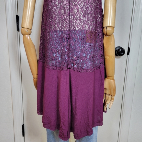 Free People Oversized Tank Dress Purple Sleeveless Mini Relaxed Fit Size XS - Picture 8 of 11